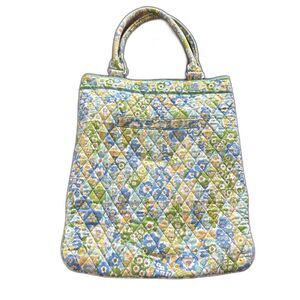 Vera Bradley English Meadow Slim Tote Satchel bag Floral quilted 100% cotton